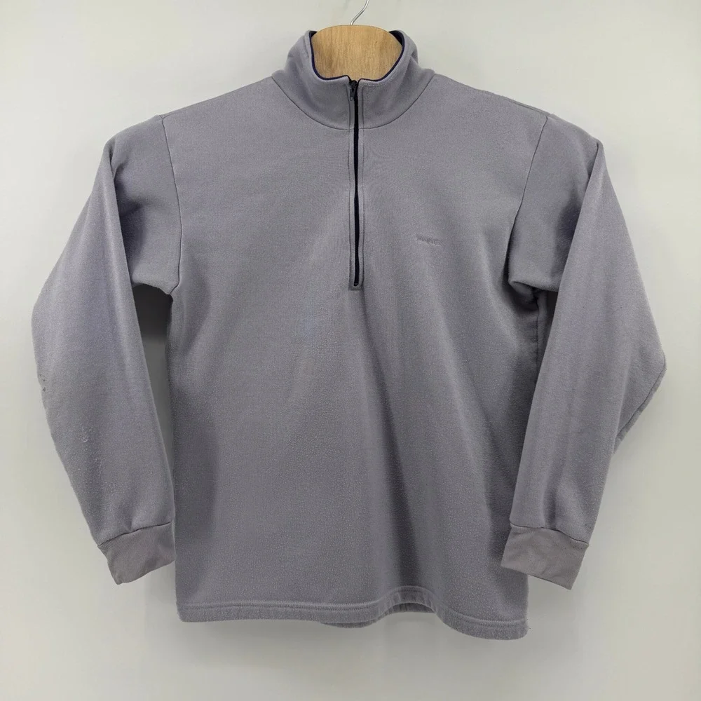 Vintage Patagonia Capilene Quarter Zip Pullover Mens Large Grey Made in USA